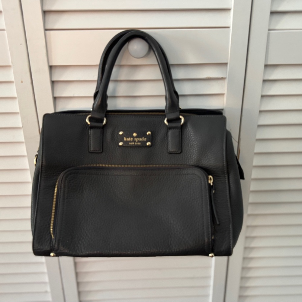 Kate Spade Black Satchel with Gold Accents